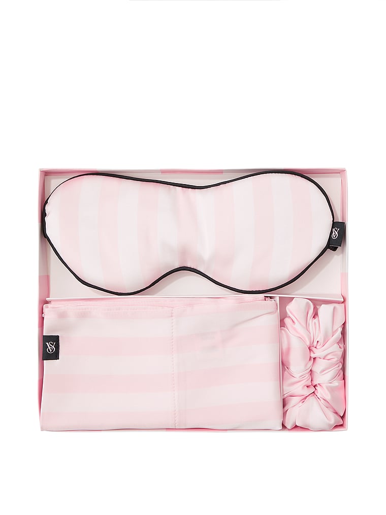 Victoria's Secret, Victoria's Secret Satin Sleep Gift Set, Heritage Stripe, onModelFront, 1 of 3