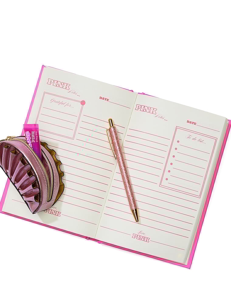 PINK PINK Journal, Pink Gossip mit Hundemotiv und Punktmuster, onModelBack, 2 of 3