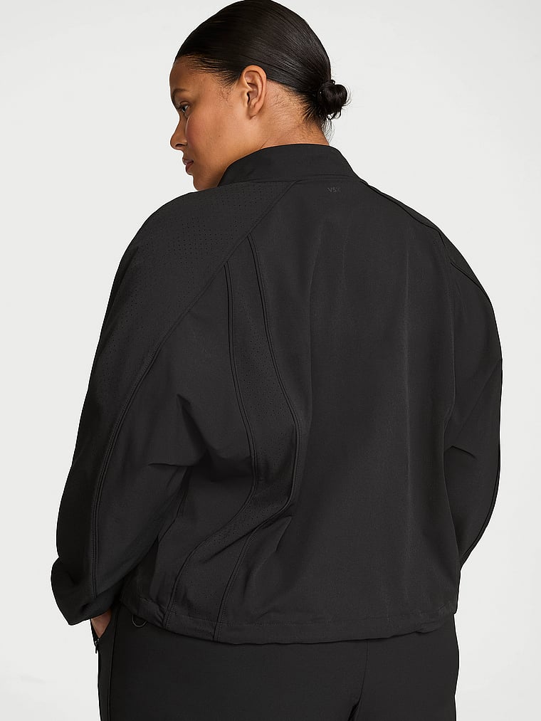 Victoria's Secret, VSX VSX ActiveFlex Jacke mit durchgehendem Reißverschluss, Schwarz, onModelBack, 2 of 4
