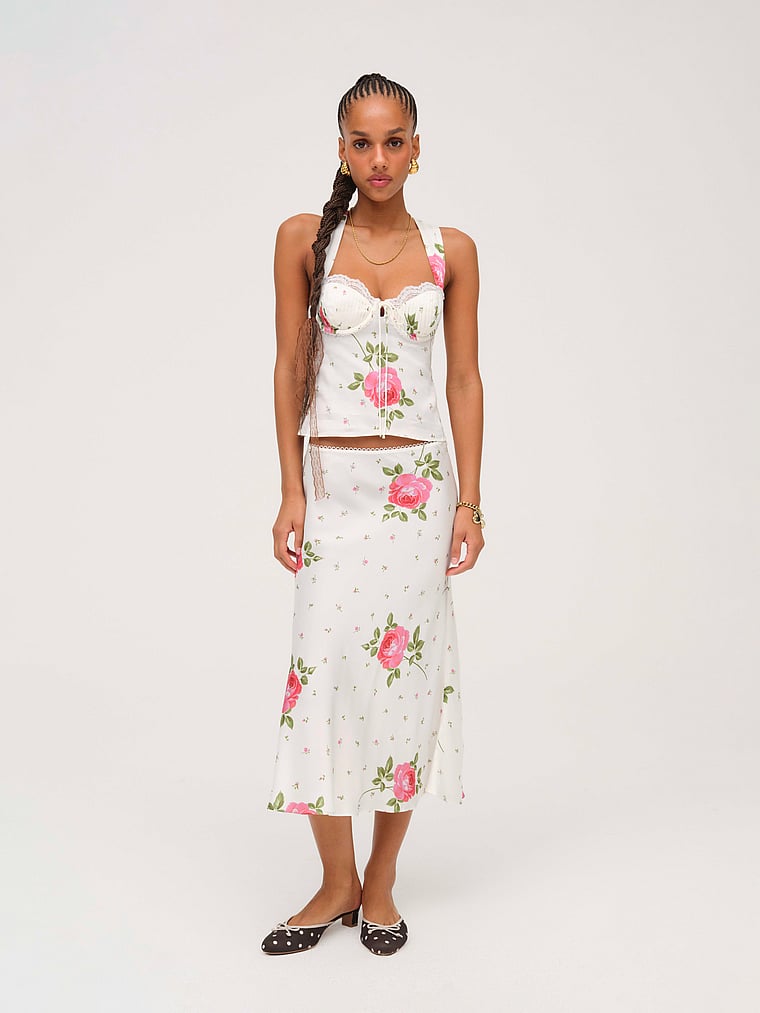 Victoria's Secret, For Love & Lemons Rosebud Midirock, Weiß/Elfenbein, detail, 3 of 3
