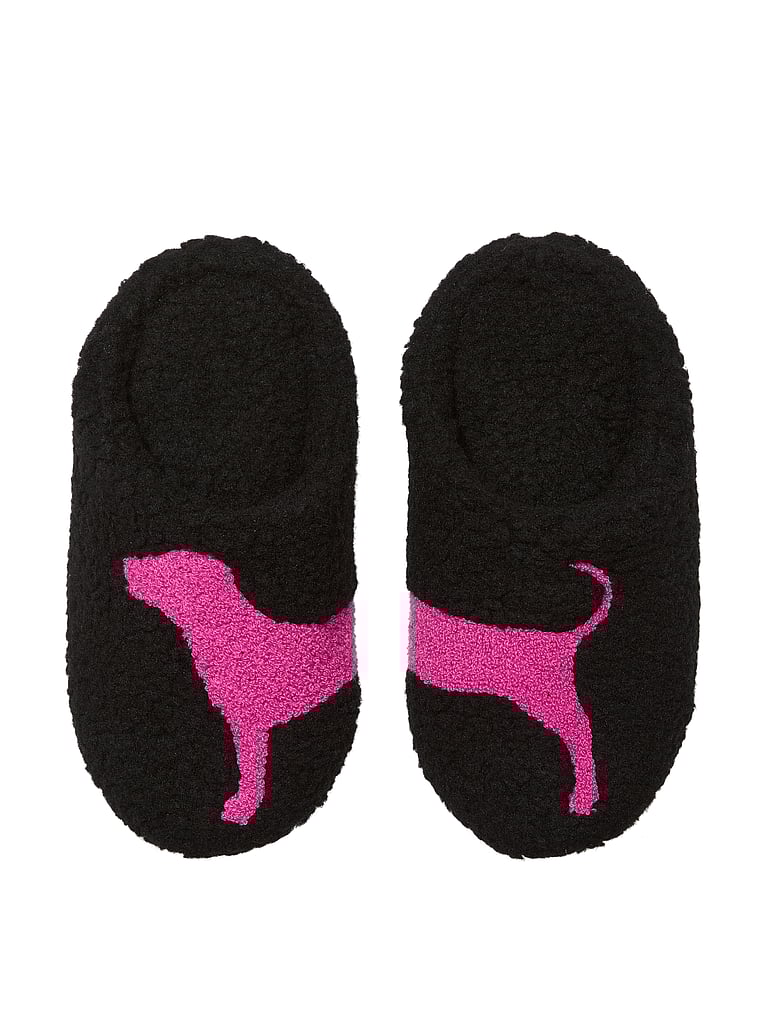 PINK PINK Closed-Toe Slippers, Pure Black Dog, onModelFront, 1 of 2