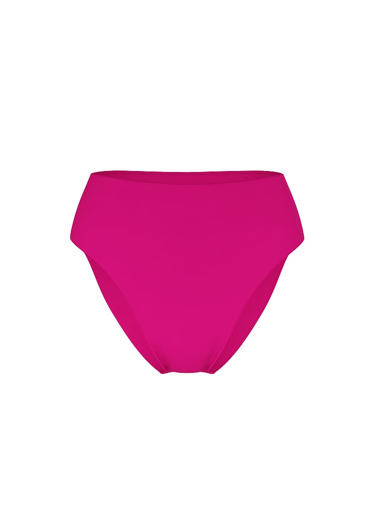Victoria's Secret, Victoria's Secret Swim Essential Bikinihose mit hohem Bund und vollständiger Bedeckung, Beerenrot, digitalOffModelFront, 3 of 3