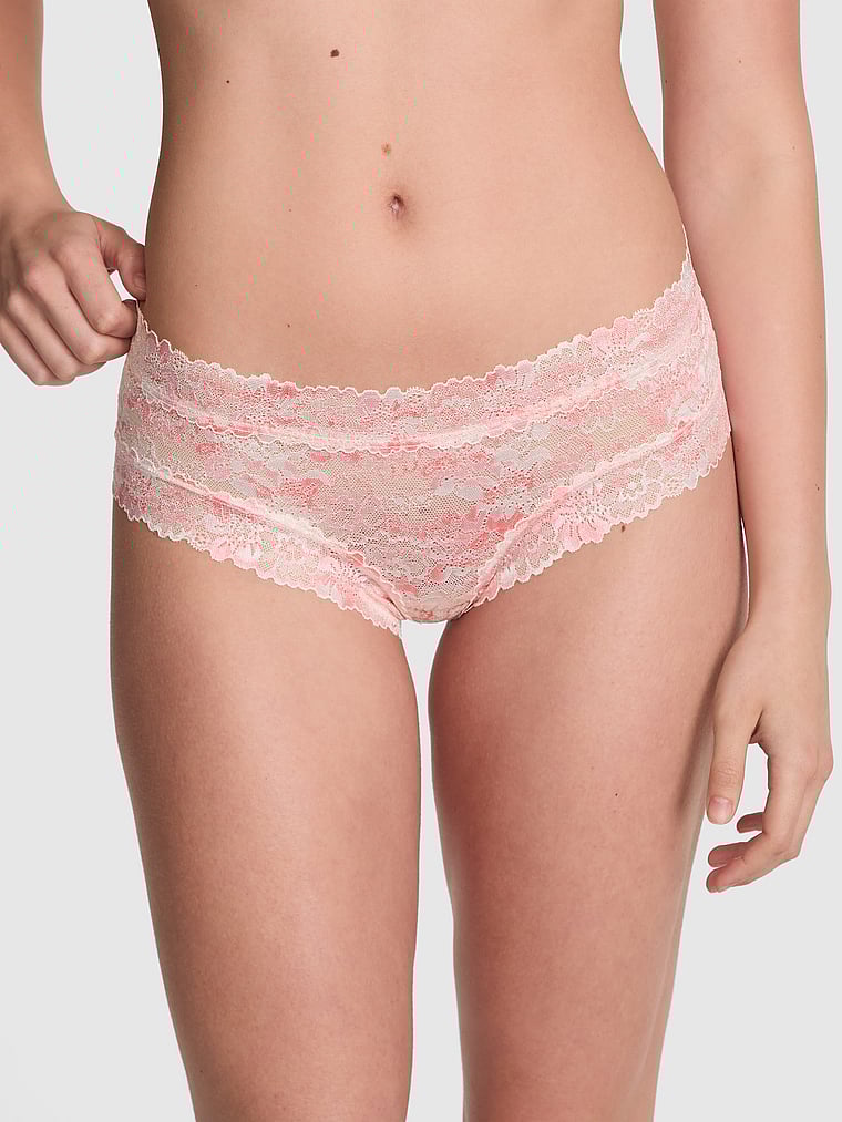 PINK Wink Cheeky Panty, White/Ivory, onModelFront, 1 of 3 Taylor is 5'8" or 173cm and wears Small