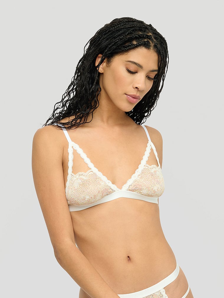 Victoria's Secret, Cosabella Never Say Never Naughty Bralette, Moon Ivory/Rose Gold, onModelFront, 1 of 3