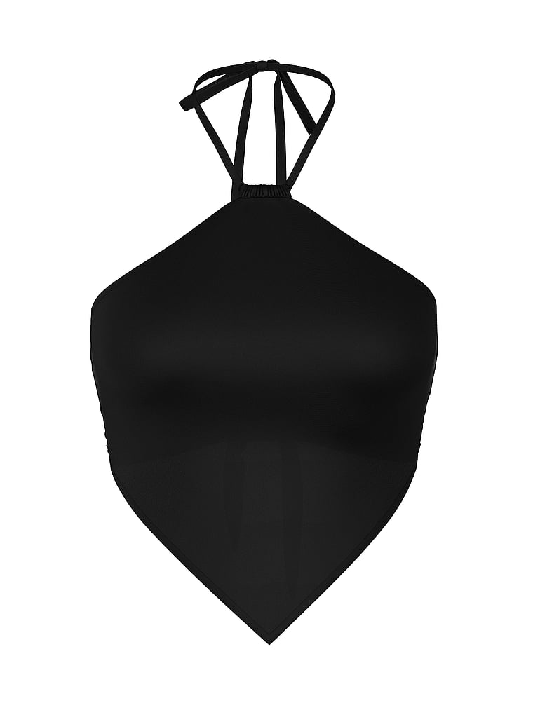 PINK von Frankies Bikinis Maya Neckholder-Bikinioberteil, Schwarz, offModelFront, 3 of 3