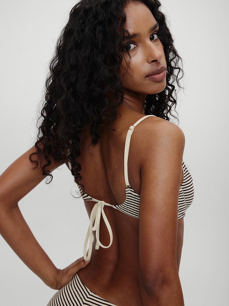 Victoria's Secret, Frankies Bikinis Jolene Gestreiftes, geripptes Bikinioberteil, Lasso, onModelBack, 2 of 4