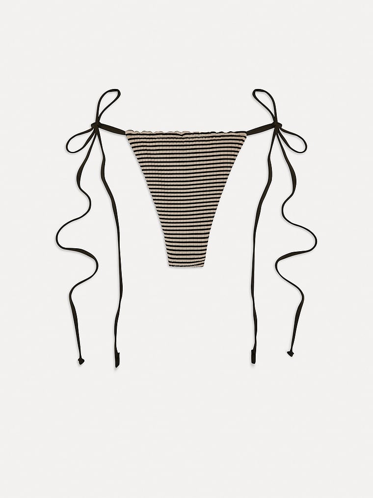 Victoria's Secret, Frankies Bikinis Tia Gestreifte, gerippte Bikinihose, Lasso, offModelFront, 3 of 4
