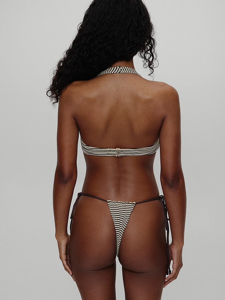 Victoria's Secret, Frankies Bikinis Tia Gestreifte, gerippte Bikinihose, Lasso, onModelFront, 1 of 4