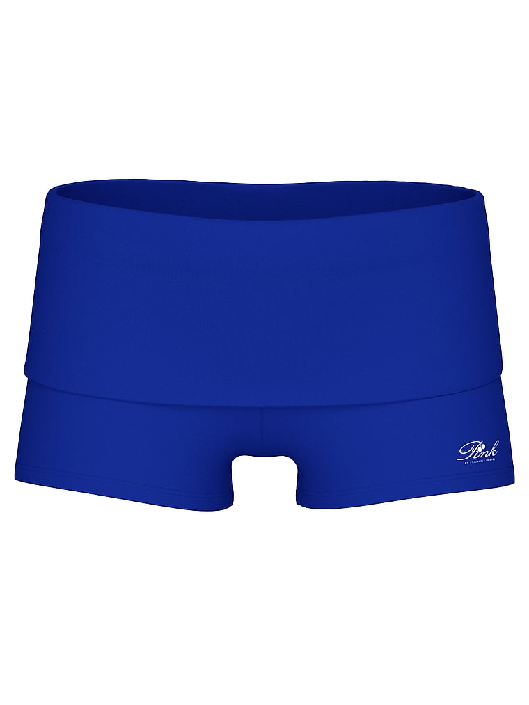 PINK von Frankies Bikinis Brooklyn Shorts aus Baumwolle, Mazarinblau, offModelFront, 3 of 3