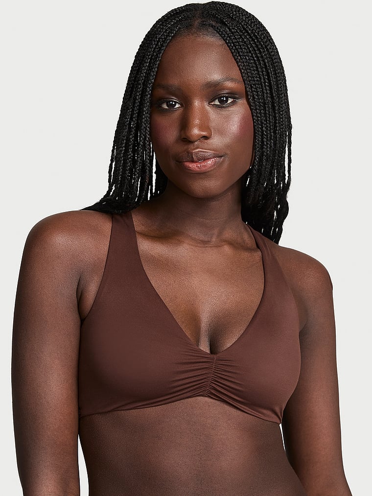 Victoria's Secret, Victoria's Secret Bodywear by Victoria with FeatherSoft™ Innovation Racerback Bralette, Ganache, onModelFront, 1 of 3