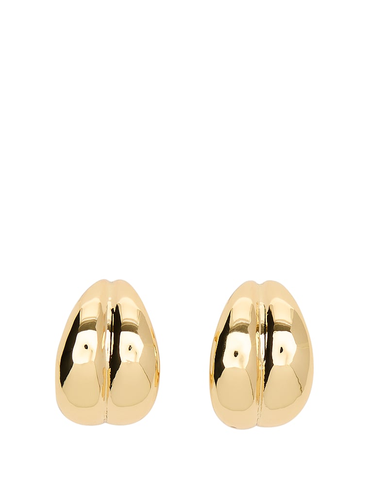 PINK Kleine goldfarbene, verdrehte Creolen, Gold, detail, 4 of 4