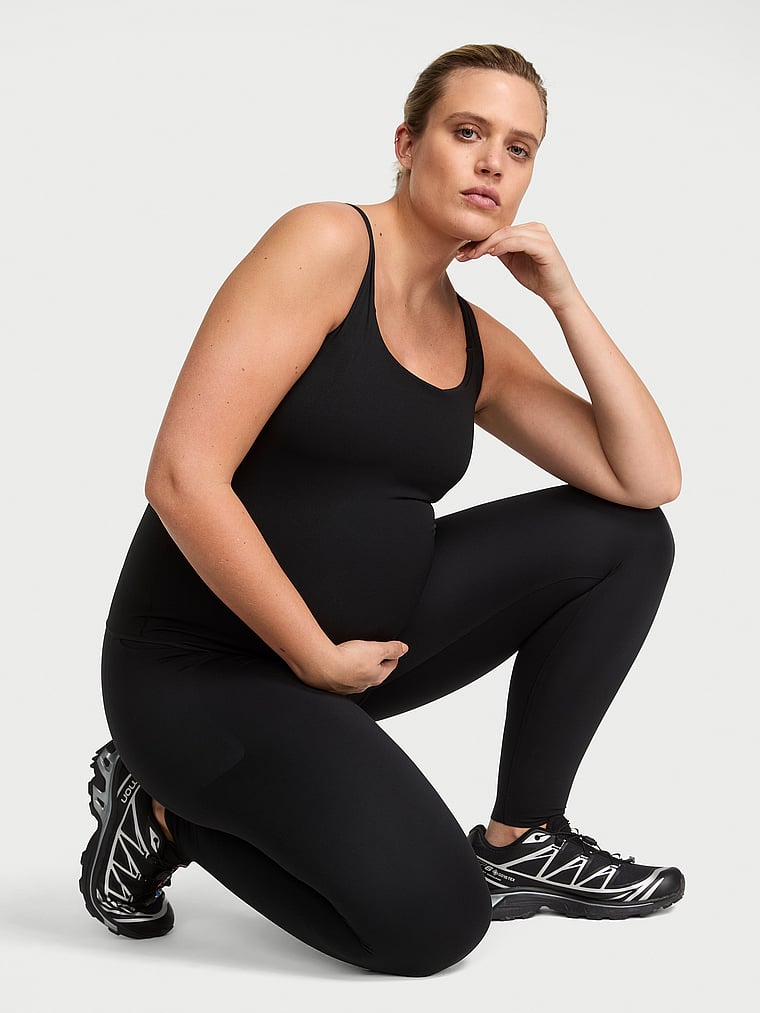 Victoria's Secret, VSX VSX Activate™ MaternityFlex Catsuit, Schwarz, onModelFront, 1 of 4