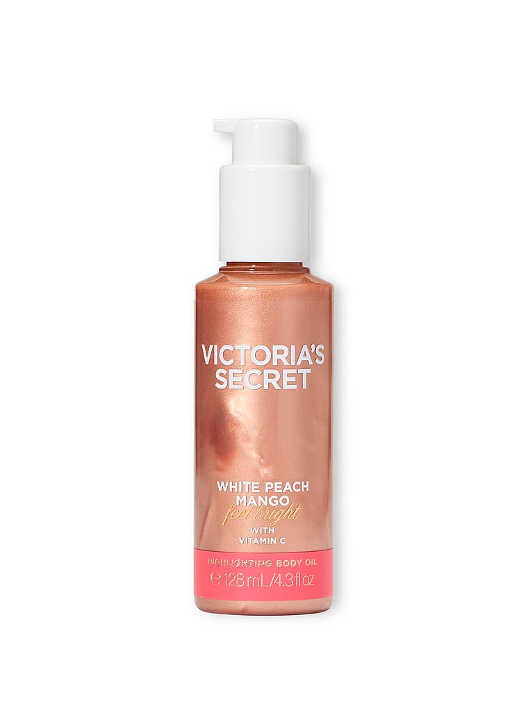 Victoria's Secret, Body Care White Peach Mango Highlighting Body Oil, White Peach Mango, onModelFront, 1 of 4