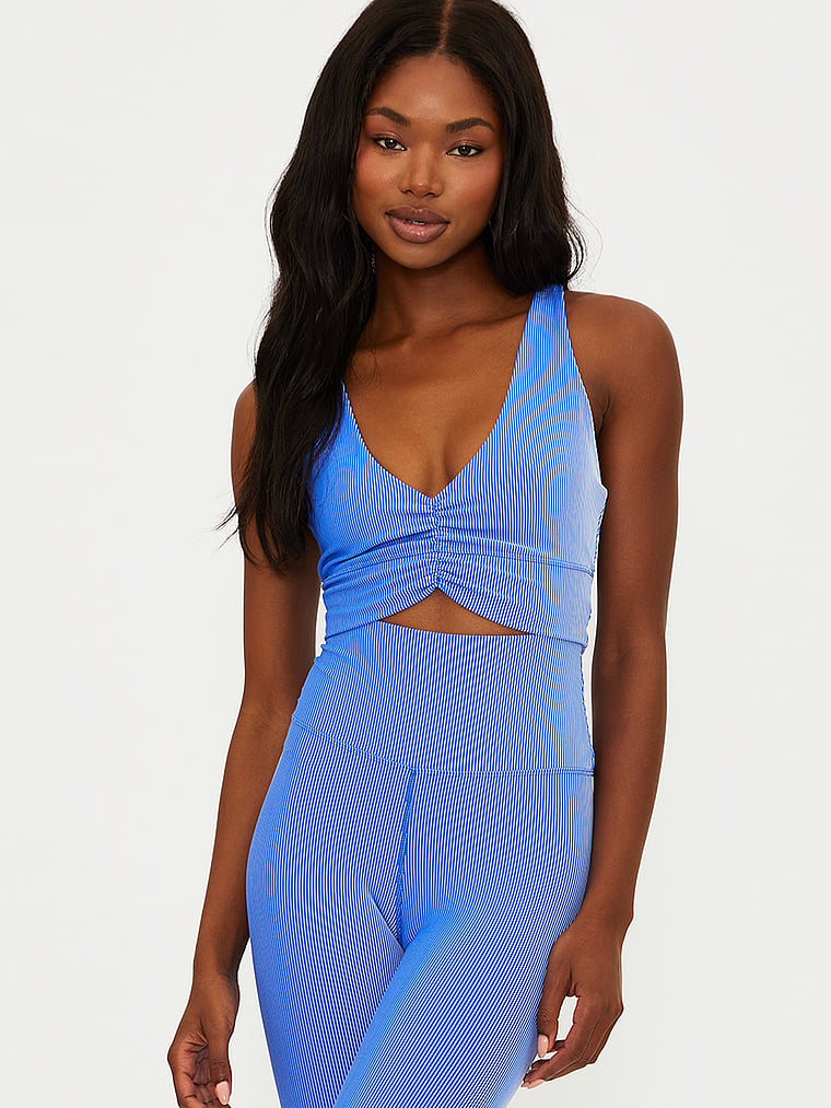 Victoria's Secret, Beach Riot Mindy Top, Riviera Two Tone, onModelFront, 1 of 4