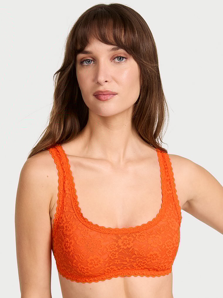 Victoria's Secret, Victoria's Secret Sexy Tee Lacie Scoop Bralette, Wild Orange, onModelFront, 1 of 4 Ari is 5'9" or 175cm and wears 34B or Small