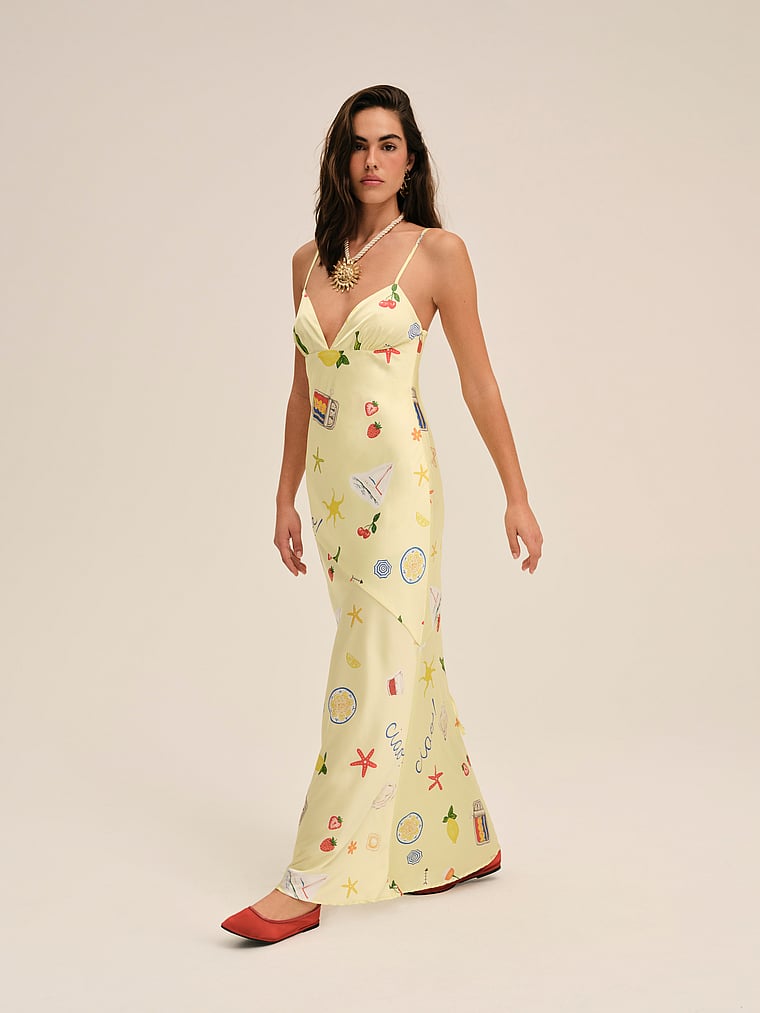 Victoria's Secret, For Love & Lemons Huda Maxikleid, Gelb, detail, 4 of 4