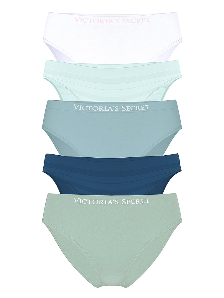 Victoria's Secret, Victoria's Secret 5-Pack Seamless Bikini Panties, Multi, offModelFront, 1 of 1