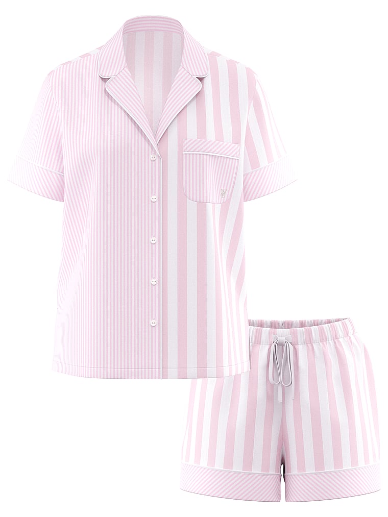 Victoria's Secret, Victoria's Secret Heritage Kurzer Pyjama aus Baumwolle, Muster, offModelFront, 4 of 4