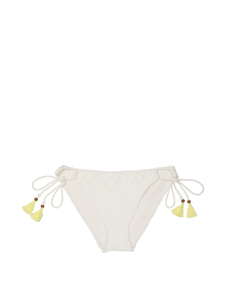 Victoria's Secret, Victoria's Secret Swim Archives Beach Lace Bikinihose, Kokosweiß, offModelFront, 3 of 3