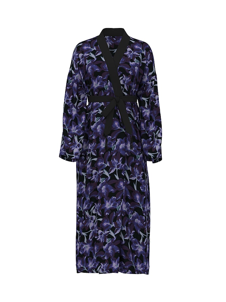 Electric Orchid Burnout Velvet Long Robe
