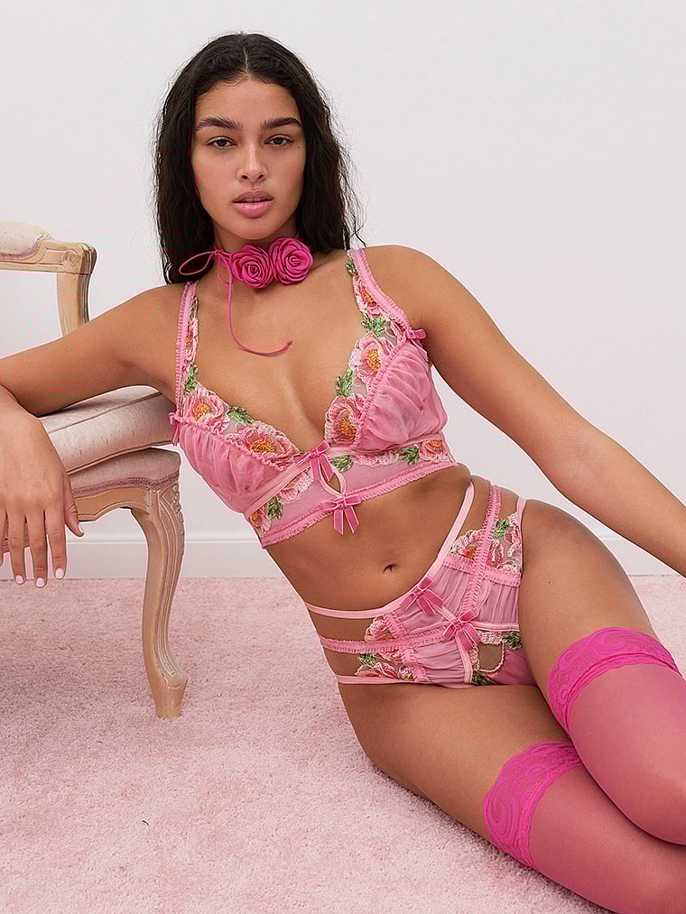 Victoria's Secret, For Love & Lemons Cheeky mit Rosenstickerei, offModelBack, 5 of 5