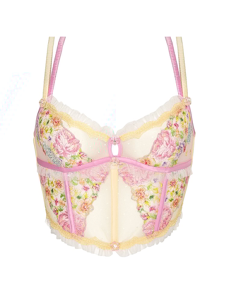 Victoria's Secret, For Love & Lemons Floral Frenzy Bustier, offModelFront, 4 of 6