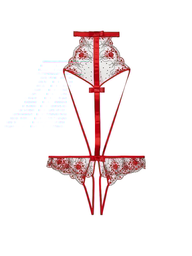 Victoria's Secret, Very Sexy Hochgeschlossener, bestickter Ouvert-Body, offModelFront, 3 of 3