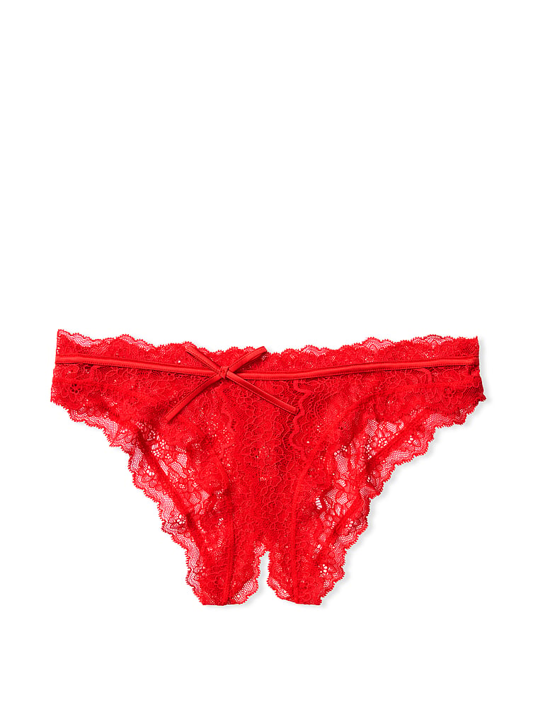 Victoria's Secret, Dream Angels Crotchless Lace Cheekini Panty, offModelFront, 4 of 4