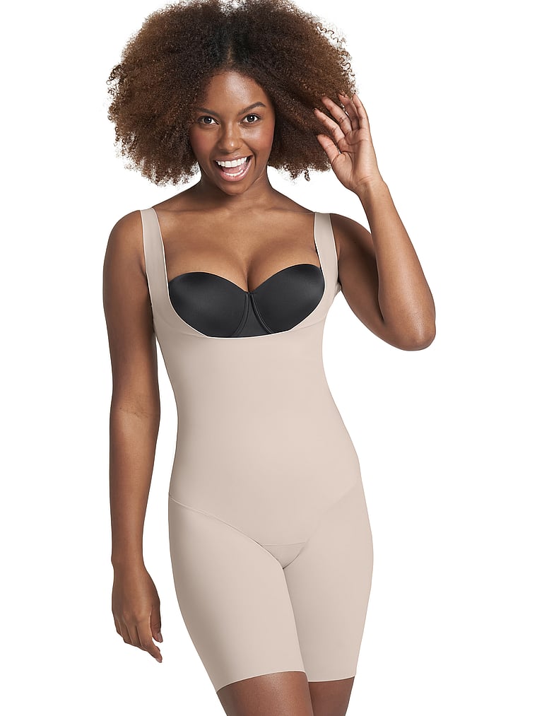 Victoria's Secret, Leonisa Shapewear Step-in-Body mit straffer Kompression und Schnitt bis zur Oberschenkelmitte, onModelFront, 1 of 6