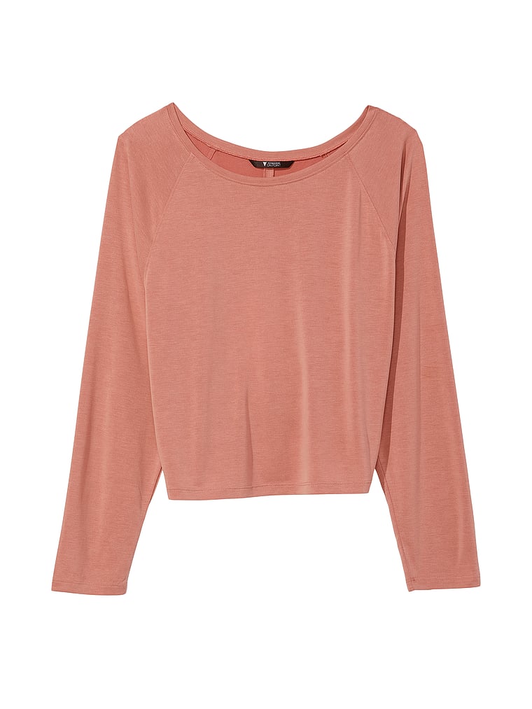 Victoria's Secret, VSX Langärmliges Sandwashed-Oberteil mit rückseitiger Schnürung, offModelFront, 4 of 5