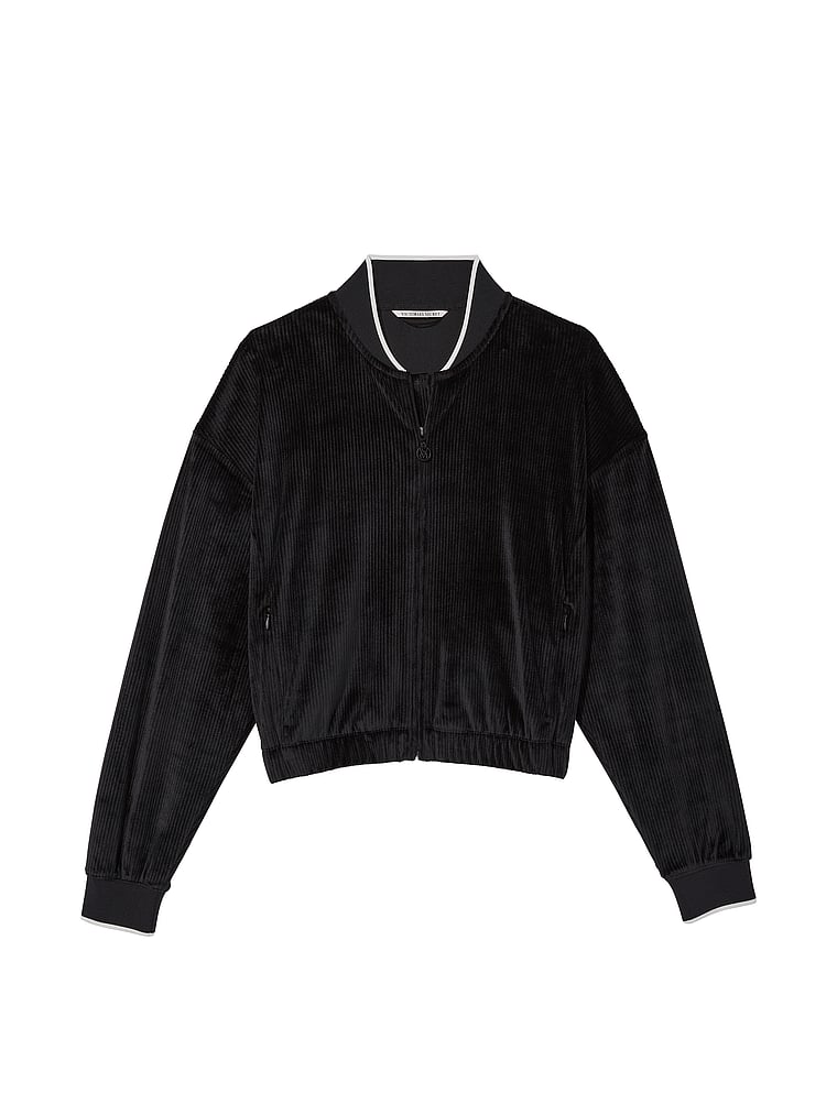 Victoria's Secret, Victoria's Secret Gerippte Bomberjacke aus Velours, offModelFront, 4 of 4