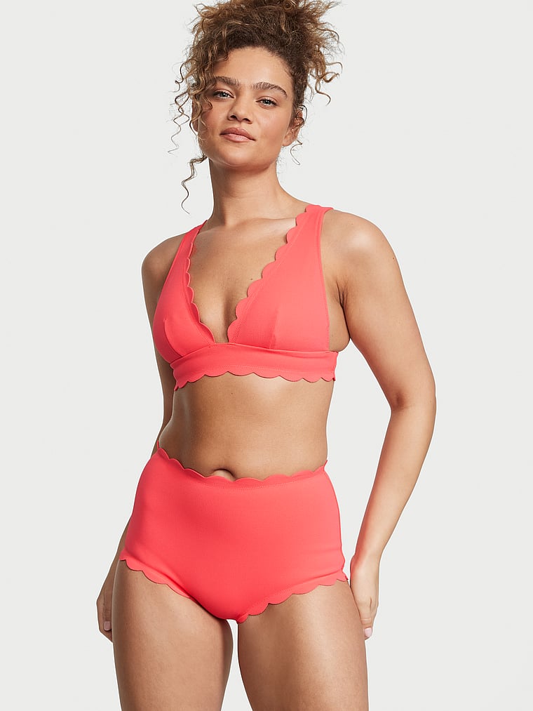 Victoria's Secret, Victoria's Secret Swim Panty-Bikinihose mit Muschelsaum, onModelFront, 1 of 3