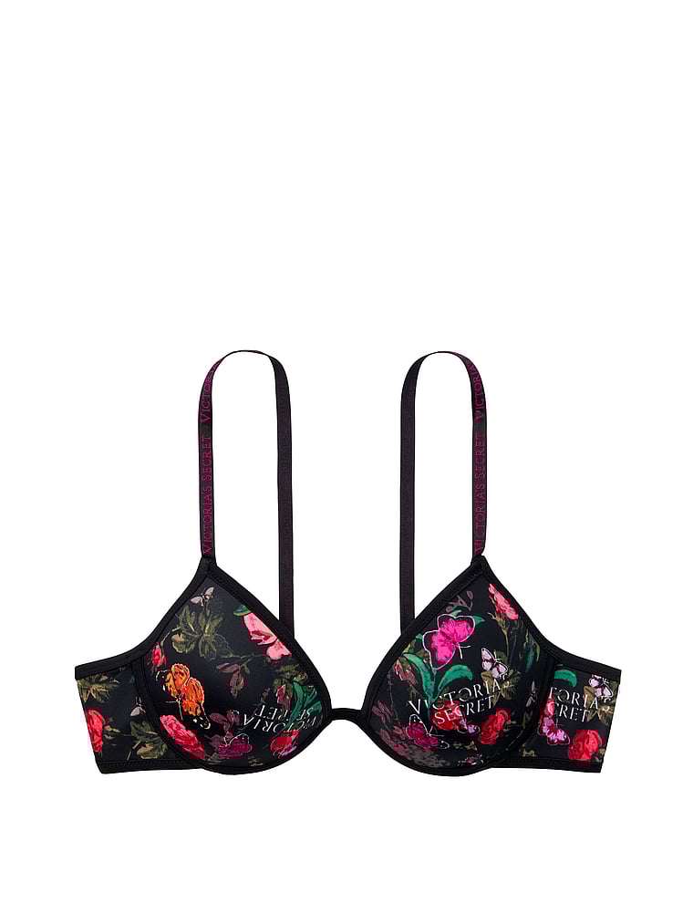 Victoria's Secret, Victoria's Secret Swim Push-up-Bikinioberteil mit Vollschale und Logoträgern, offModelFront, 3 of 3