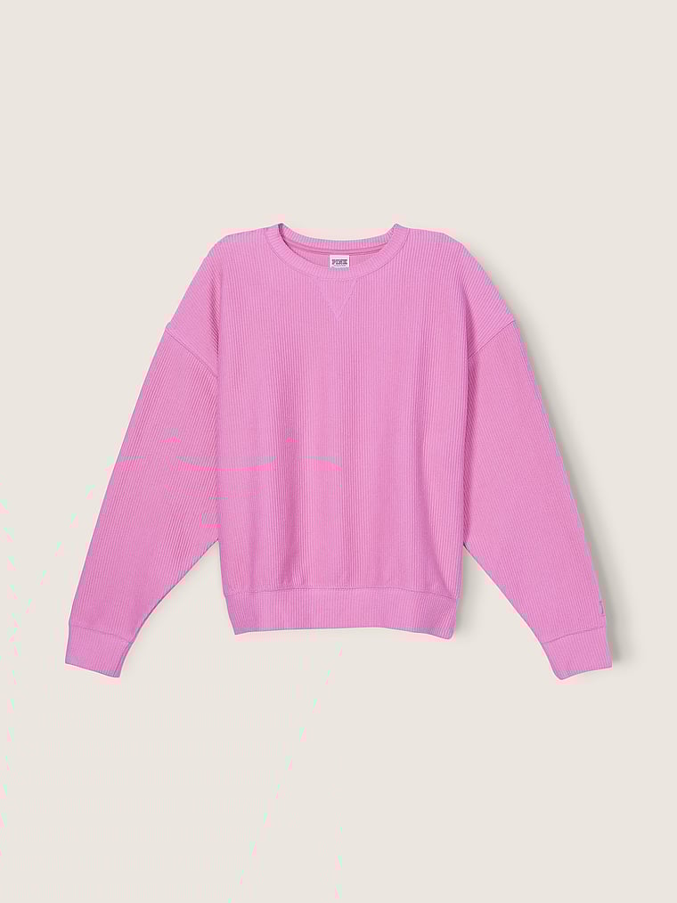 PINK Fleece-Sweatshirt mit Rundhalsausschnitt, offModelFront, 5 of 6