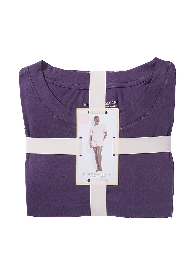 Victoria's Secret, Victoria's Secret Pyjama mit T-Shirt und Baumwoll-Shorts, offModelBack, 4 of 4