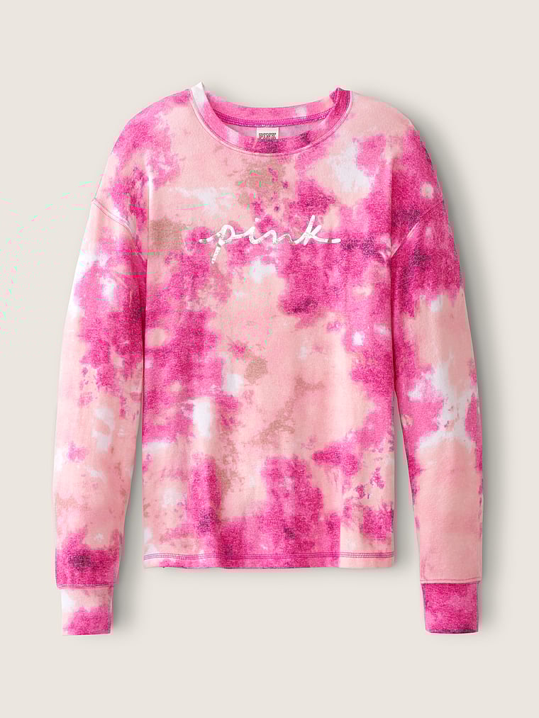 PINK Kuscheliges, langärmliges Schlafshirt, offModelFront, 4 of 4