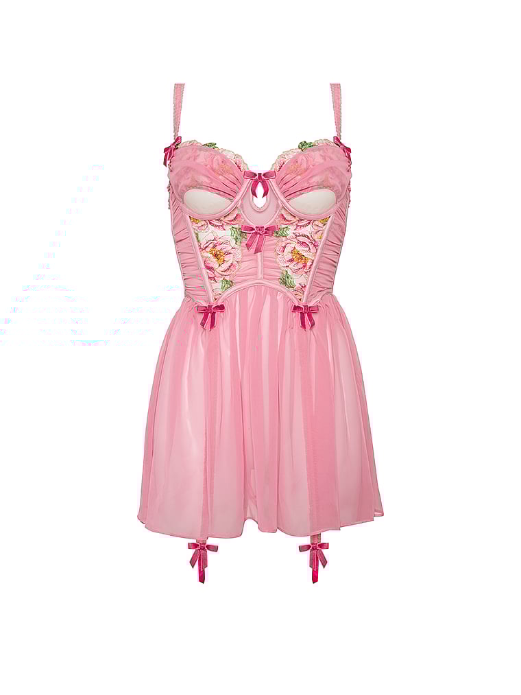 Victoria's Secret, For Love & Lemons Negligé mit Rosenstickerei, offModelFront, 4 of 6