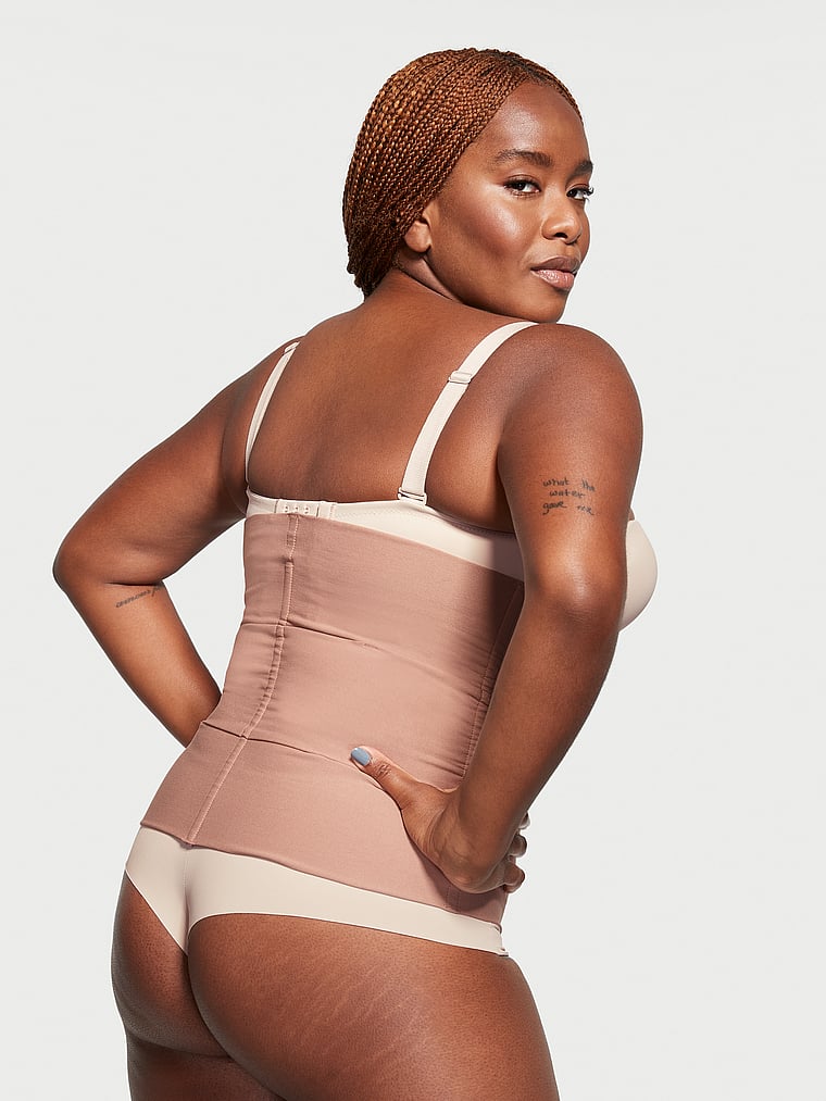 Victoria's Secret, Leonisa Shapewear Taillentrainer mit 3-Gürtel-Kompression und Lendenwirbelstütze, Beige, onModelBack, 3 of 3