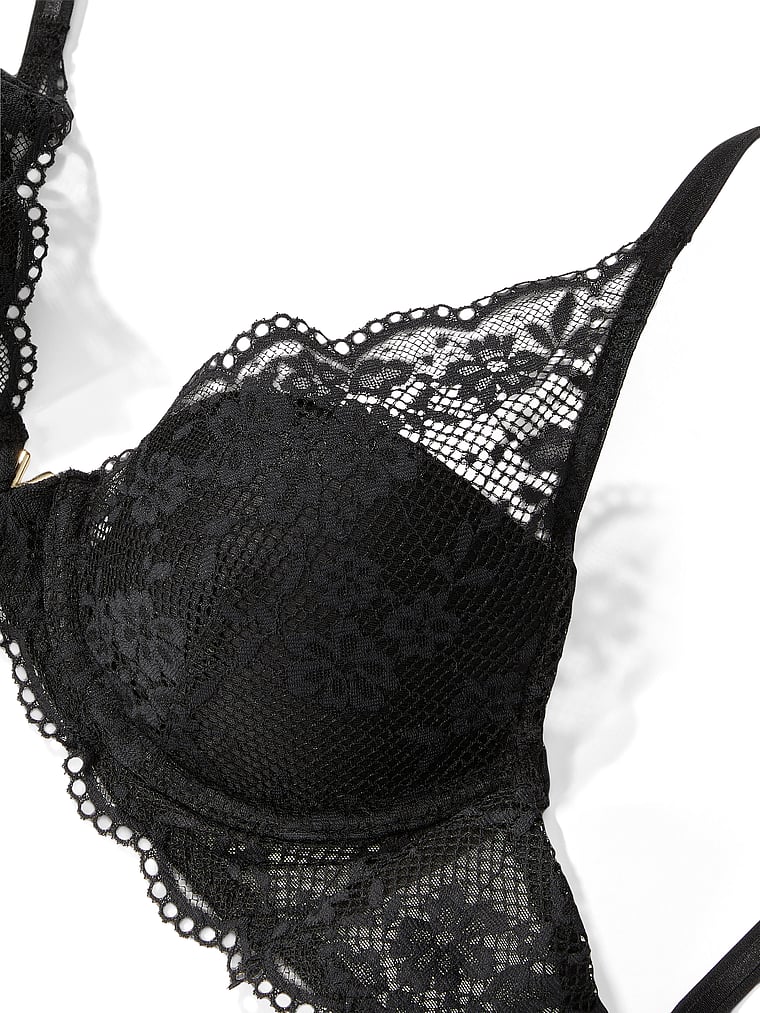 Victoria's Secret, Love Cloud Love Cloud Leicht gefütterter BH mit tiefem Ausschnitt, Schwarz, detail, 4 of 7