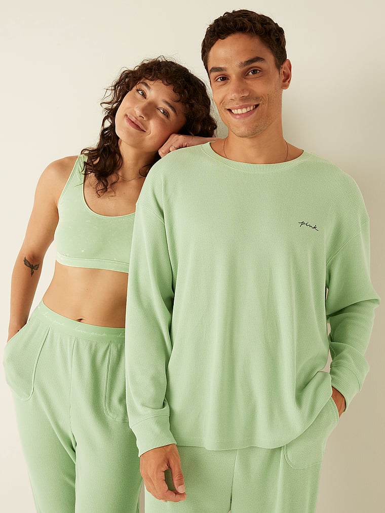 PINK Langärmliges Thermo-Schlafshirt, onModelFront, 1 of 3