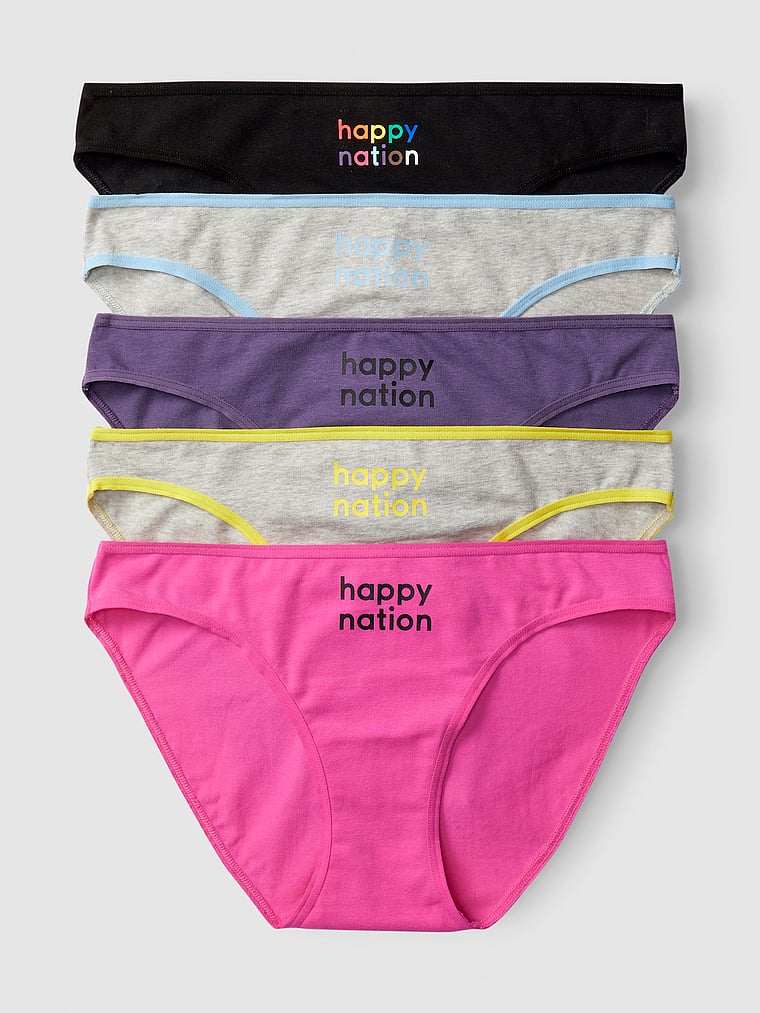 Happy Nation für Tweens Bikinislips aus Baumwolle im 5er-Pack , offModelFront, 1 of 2