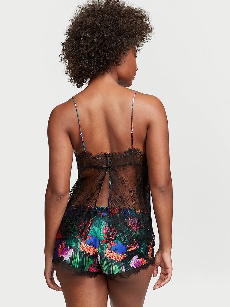 Victoria's Secret, Victoria's Secret Trägertop aus Stretch-Satin und Spitze im Set, onModelBack, 2 of 4