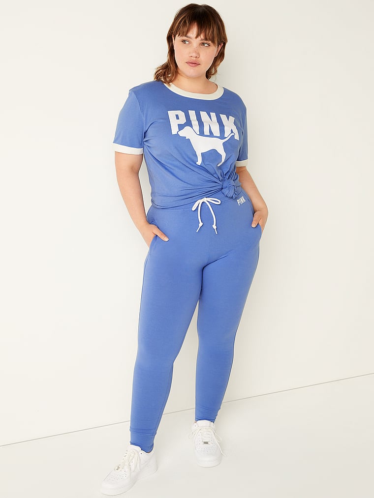 PINK Jogginghose aus Baumwolle mit hohem Bund, onModelSide, 3 of 4