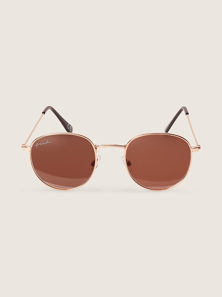 PINK Runde Metall-Sonnenbrille, offModelFront, 1 of 3