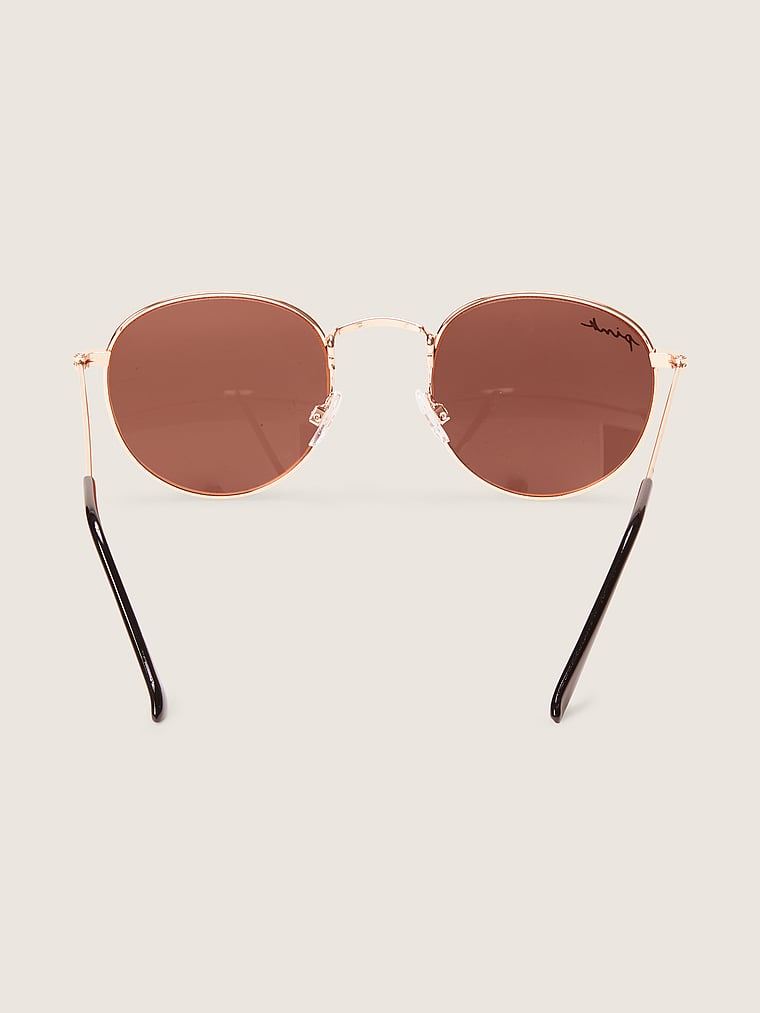PINK Runde Metall-Sonnenbrille, offModelBack, 2 of 3