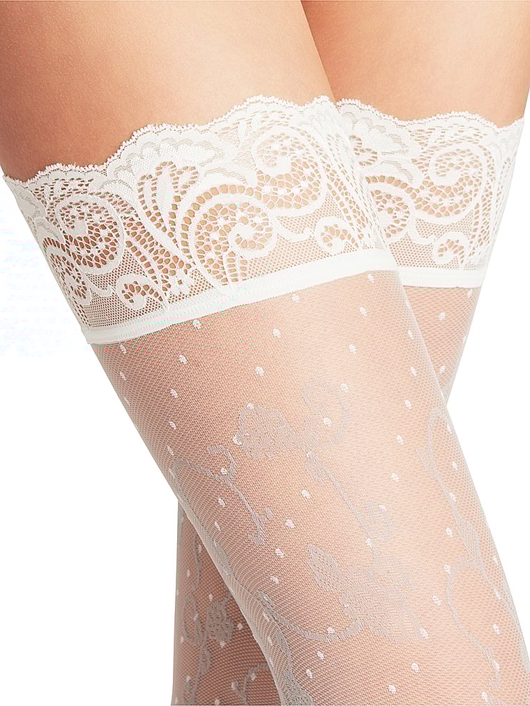 Victoria's Secret, Falke Poetic Cloud Halterlose Strümpfe, onModelSide, 2 of 2