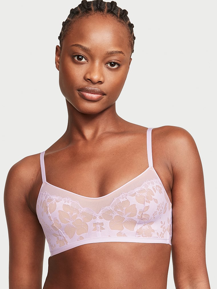 Victoria's Secret, Victoria's Secret Bare Angelight Freizeit-BH aus Spitze mit U-Ausschnitt, onModelFront, 1 of 3