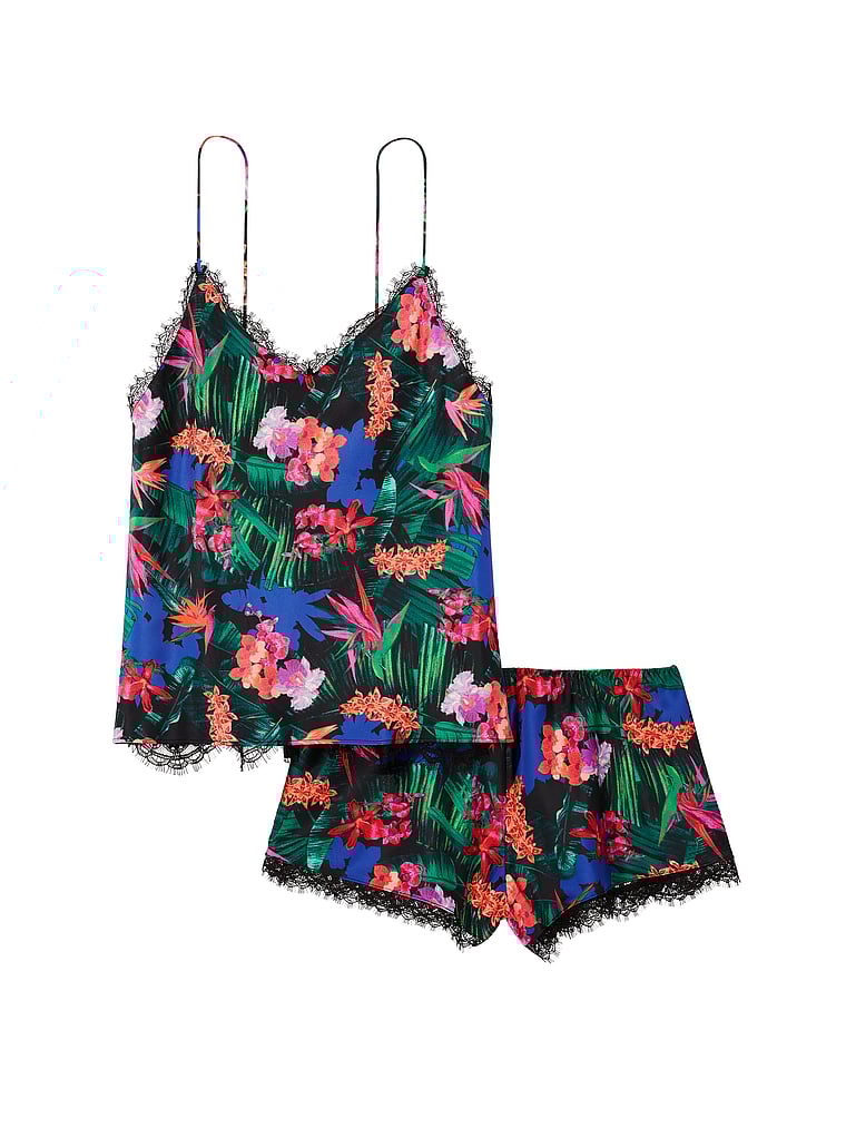 Victoria's Secret, Victoria's Secret Trägertop aus Stretch-Satin und Spitze im Set, offModelFront, 4 of 4