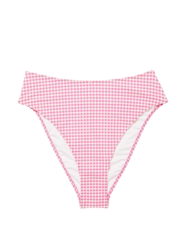 Victoria's Secret, Victoria's Secret Swim Cheeky-Bikinihose mit hohem Bund und Vichy-Karos, offModelFront, 3 of 3