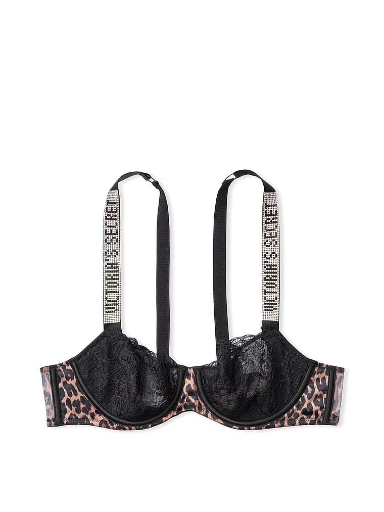 Victoria's Secret, Very Sexy Wicked Unlined Shine Strap Balconette Bra, offModelFront, 3 of 4